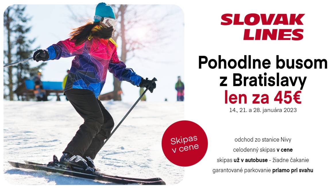 Vyrazte na lyžovačku so Slovaklines len za 45€